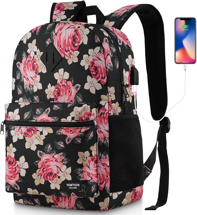 School Backpack, Classic Bookbag Women and Teen Girl Schoolbag by YAMTIONBAGS