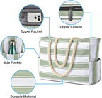 Becokan Beach Bags for Women Large Waterproof Beach Tote Bag Zipper Beach Bags - Image 2