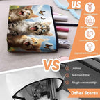 Cosmetic Bags Travel Makeup Toilet Case Waterproof Pouch for Women Girls 6.7X9.45inches - Kittens With Butterflies in A Mountain - Sky Background