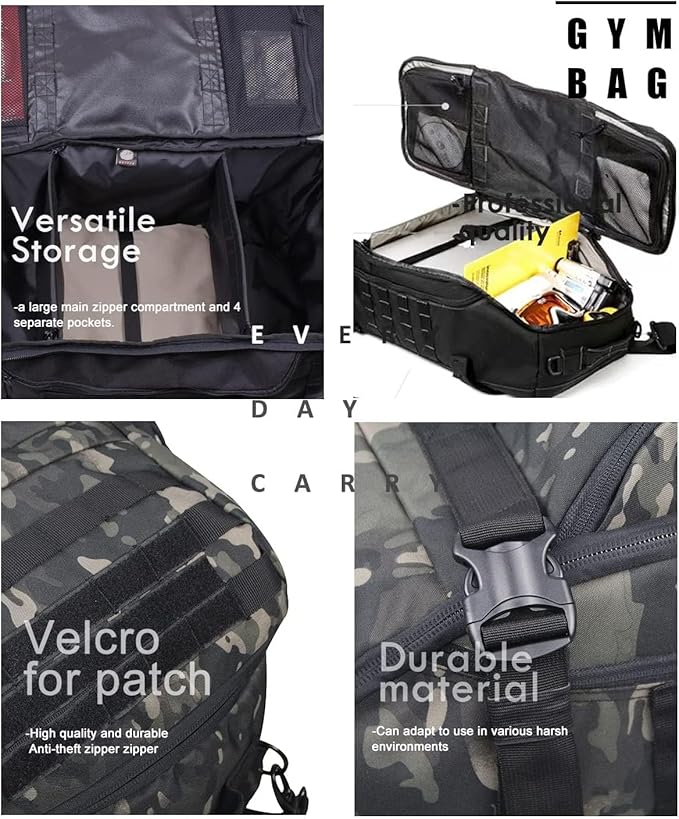 3 In 1 Military Backpack Travel Duffle Bag - Image 6