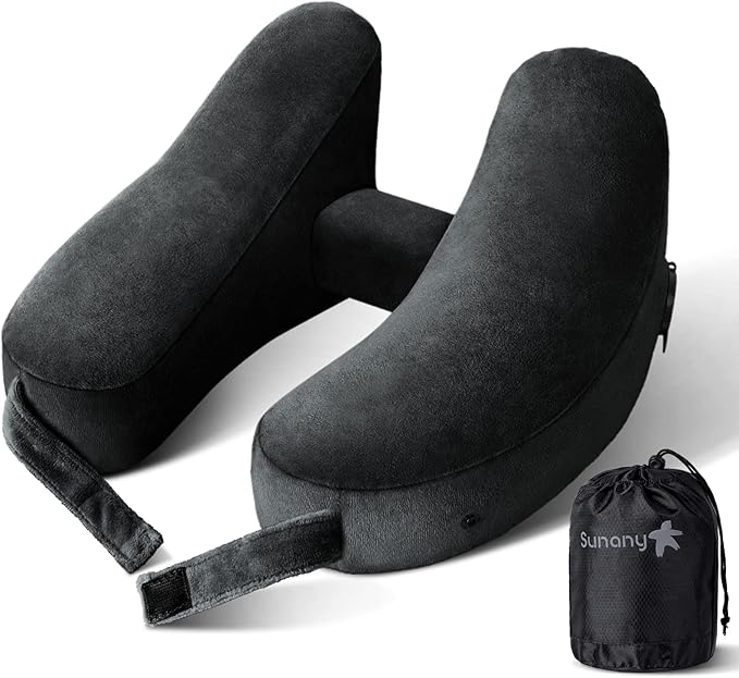 Sunany Neck Pillow for Travel Inflatable Airplane Pillow Comfortably Supports by Sunany