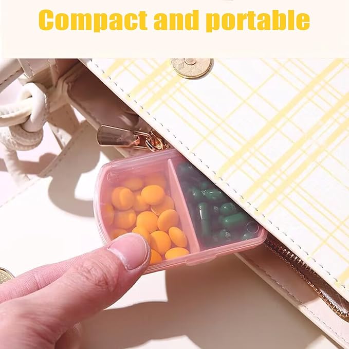 2PCS Small Pill Case Travel Pill Box Cute Pill Organizer - Image 3