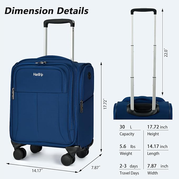 16 Inch Underseat Carry On Luggage - Image 2