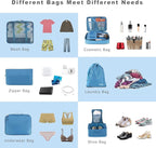 BAGAIL 8 Set Packing Cubes Luggage Packing Organizers - Image 5