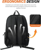 Multi-Pocket Laptop Backpack, 24L Capacity, Fits 14-inch Laptop, 16.9x12.6x5.5 - Image 5