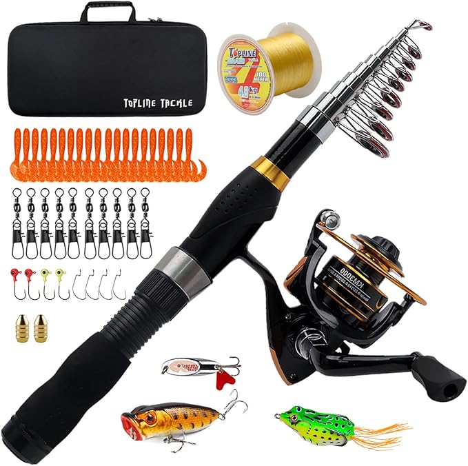 Collapsible Fishing Rod and Reel Combo, BalanZze Telescopic Fishing Rod by ToplineTackle