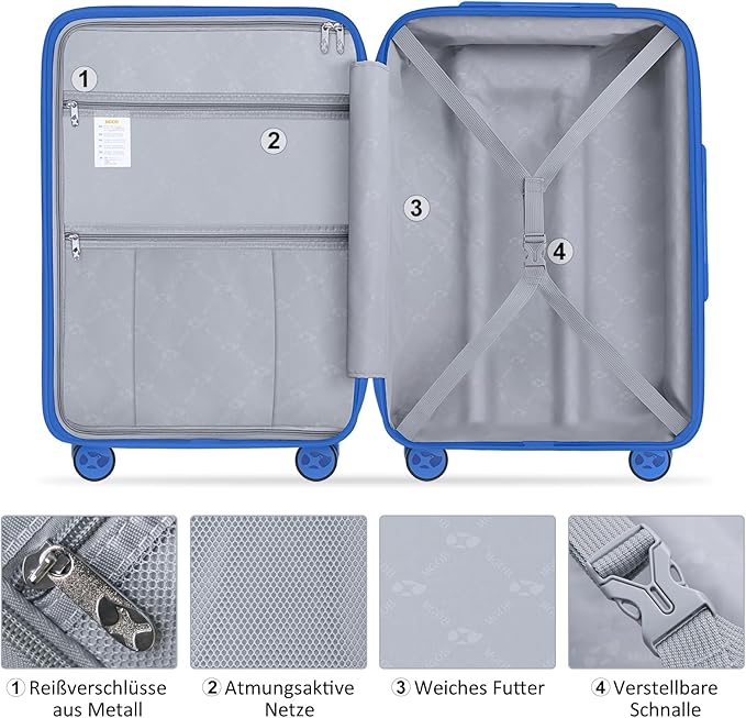 24 Inch Luggage with Spinner Wheels, Hard Shell Suitcase, Lightweight PP - Image 7