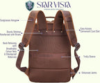 STAR VISTA Angelo 17.3" Vintage Full Grain Leather Laptop Backpack - Image 8