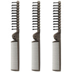 3PCS Travel Foldable Brush Comb Portable Hairbrush, Anti-Static Mini Pocket Hair Comb, Double Headed Hair Brush Hairdressing Tools Plastic Folding Hairbrush for Men Women (Coffee)