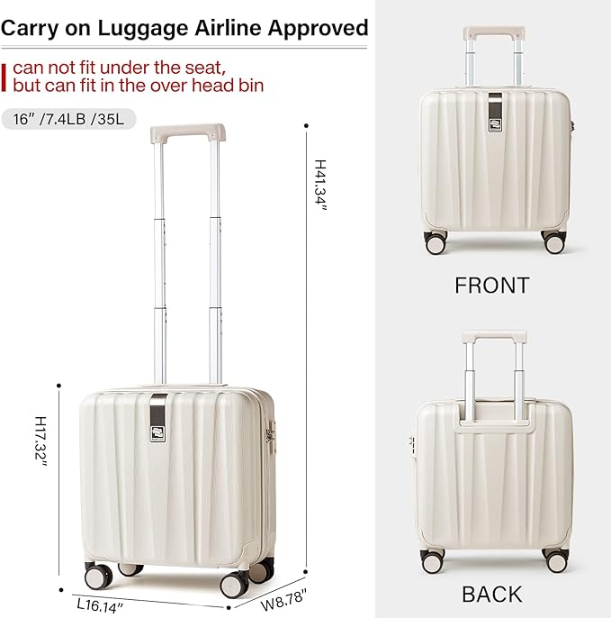 Hanke 16 Inch Underseat Carry on Luggage - Image 3