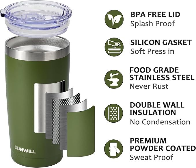 SUNWILL Travel Coffee Tumbler 20 oz, Insulated Mug - Image 2