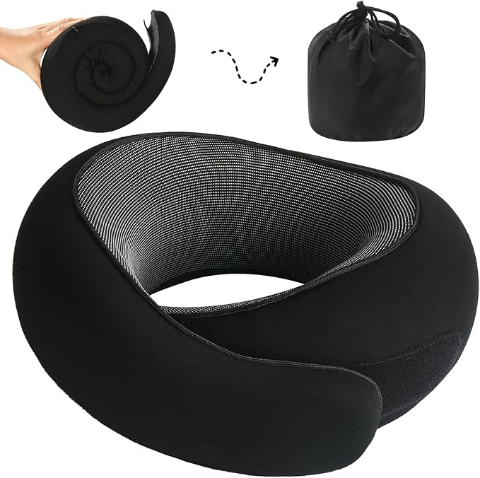 Neck Pillow, Travel Pillow uses Memory Foam to Support Neck Comfort, Ideal by Unknown