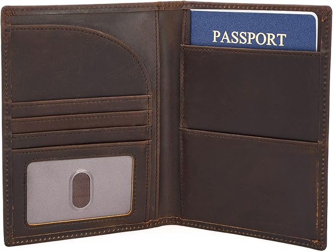 Polare Full Grain Leather Passport Holder RFID Blocking Travel Bifold Wallet by polareoriginal