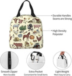 Farm Animal Lunch Bag Farm Lunch Box Insulated Reusable Lunch Tote Bag Cooler - Image 7