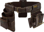Ox Pro Drywall Tool Belt - 22-Pocket Leather Tool Belt Pouches - Made of Oil-Tanned Leather with Double-Stitching and Steel Rivets - OX-P263804
