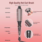 Thermal Brush, Heated Round Brush & Curling Iron with Ceramic Ionic Technology, Hair Tools for Volumizing & Styling, Travel-Friendly Hot Comb with Adjustable Temperature（Rose Gold 1.5 inch）