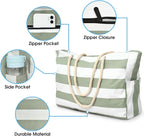 Becokan Beach Bags for Women Large Waterproof Beach Tote Bag Zipper Beach Bags - Image 2
