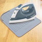 ANGENIL Silicone Heat Mat for Hair Tools - Flat Iron and Curling Iron Mat Heat Resistant for Counter, Heat-Resistant Flat Iron Travel Essentials Case, Vanity Organizer, Grey, Normal Size 9" x 6.5"