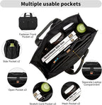 Closeable Tote Bag with 12 Pockets, Thick Bottom Support & Adjustable Strap - Image 5