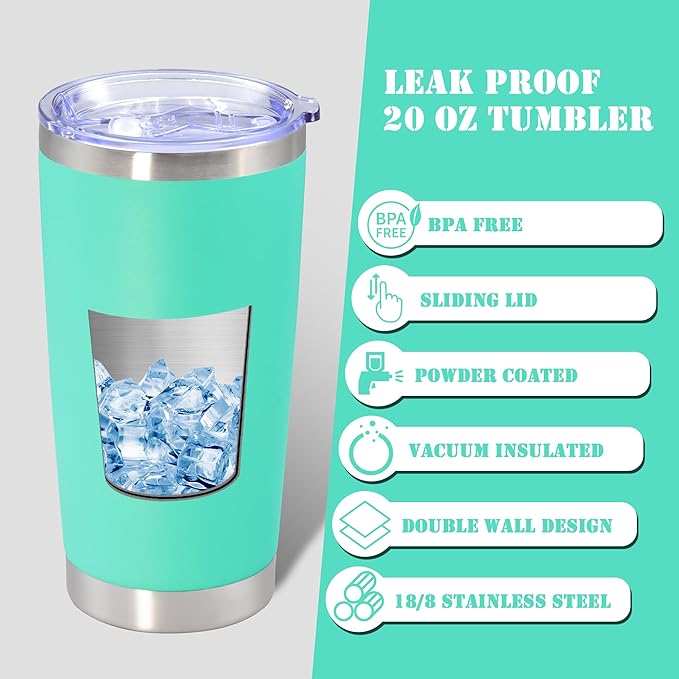 20 oz Tumbler with lid Double Wall Vacuum Insulated Tumblers Stainless Steel - Image 3