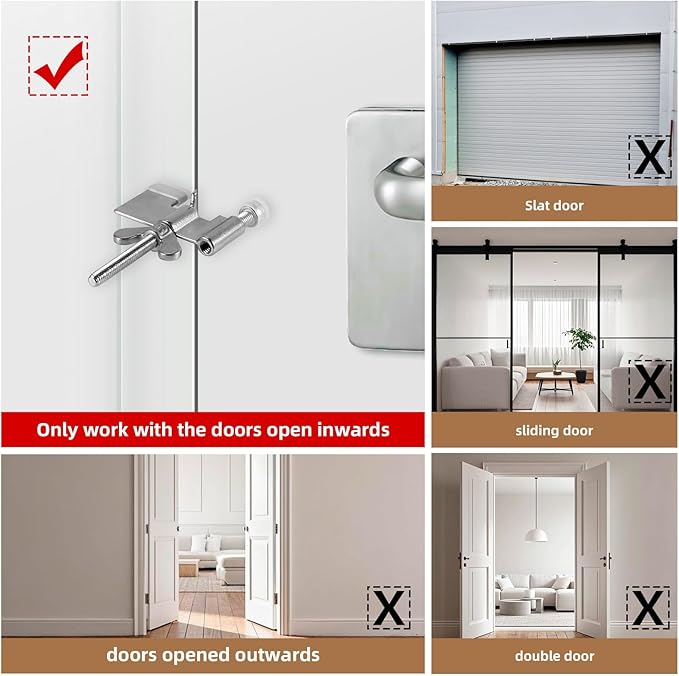 2 Pack 120dB Travel Door Stopper Alarm & Portable Door Lock, 3-Level - Image 6