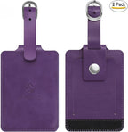 FINTIE 2 Pack Luggage Tags, Leather Name ID Labels - Image 2