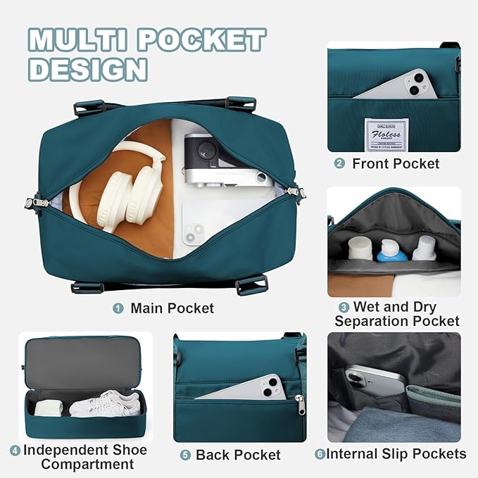 Travel Duffel Bag, Sports Tote Gym Bag, Shoulder Weekender Overnight Bag - Image 5