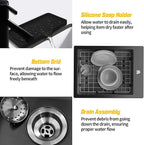 Small Black Kitchen Sink, 15x20 Inch Stainless Steel Drop In Toprmount - Image 7