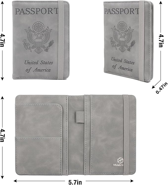 Melsbrinna Premium Leather Passport Holder Covers Case, Waterproof Rfid - Image 4