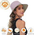 Sun Hats for Women Bucket Hat UV Protection Fishing Hat Wide Brim Safari Hats 2 - Image 3