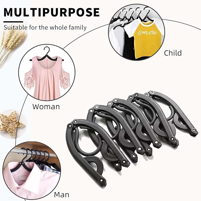 24 Pcs Black Travel Hangers Foldable - Image 9