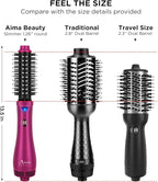 Aima Beauty One Step Hair Dryer & Volumizing Hot Air Brush, Ceramic Straightener Brush, Curler & Hot Comb 4 in 1 Salon Ionic Hair Brush, Rose Pink
