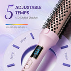 PRITECH Thermal Brush 1.5 inch, Heated Round Brush Creates Blowout Look, Ionic Curling Iron Brush with Adjustable Temperature, Dual Voltage Hair Styling Tool