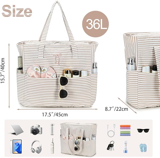 Beach Pool Bags Tote for Women Ladies Large Gym Tote Carry On Bag - Image 4