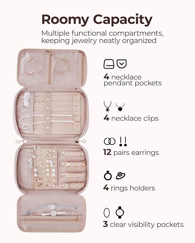 BAGSMART Jewelry Organizer Case Travel Jewelry Storage Bag - Image 4