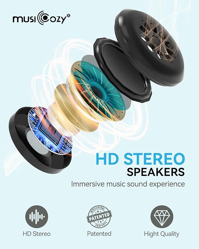 MUSICOZY Sleep Headphones Masks, Sleeping Masks Headphones Wireless Music Mask - Image 5