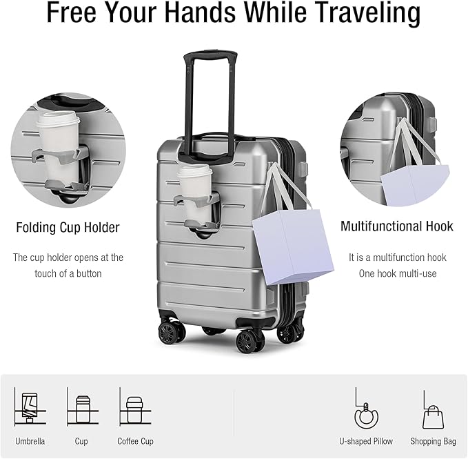 KYME Hardside Expandable Carry On Luggage 22x14x9 Airline Approved 20 Inch - Image 3
