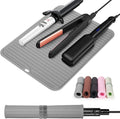 Quccefods Heat Resistant Large Silicone Mat for Hair Styling Tools - Curling Irons, Flat Irons, Hair Straighteners - Portable Vanity Pad