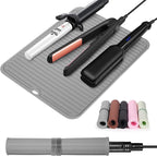 Quccefods Heat Resistant Large Silicone Mat for Hair Styling Tools - Curling Irons, Flat Irons, Hair Straighteners - Portable Vanity Pad