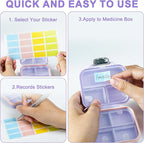 Travel Pill Organizer Box with Labels, 7 Compartments Portable Mini Pill Case - Image 3