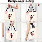 Vavabox Tote Bag, A-Z Initial Monogrammed Waterproof Tote Bag, Bridesmaid Gifts - Image 4