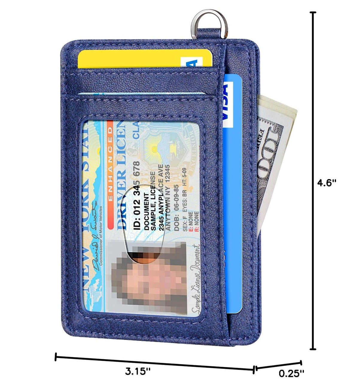Slim Minimalist Wallet RFID Credit Card Holder for Men (small / Goatskin Royal Blue)