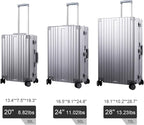 TRAVELKING All Aluminum Carry On Luggage Zipperless Hard Shell Luggage Case - Image 6