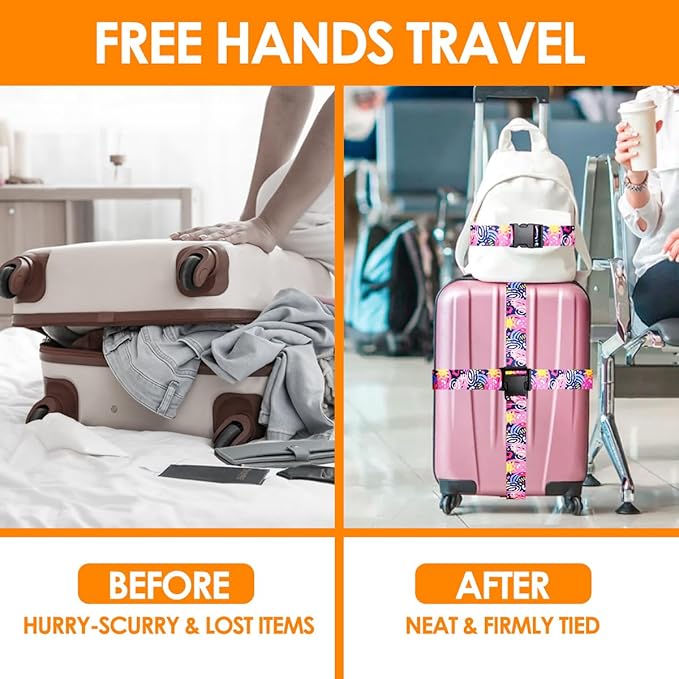Adjustable Travel Luggage Strap Suitcase Belt Travel Bag Accessories 1.96 in W - Image 7