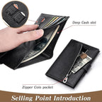 Passport Holder for Travel Women RFID Blocking Genuine Leather Passport Wallet - Image 3