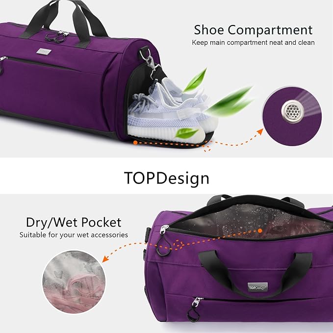 TOPDesign Gym Bag for Women & Men, Unisex Duffel Bag - Image 6
