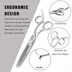 LePinko Premium Damascus Steel Hair Thinning Scissors, 6.0 Inch Master Level Hair Texturizing Scissors For Hairstylist, Hairdresser, Studio, Salon, Barber