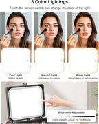 Relavel Makeup Bag with LED Mirror, Makeup Box Travel Train Case with - Image 3