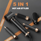 5 in 1 Blow Dryer Brush, Upgrade Hair Dryer Brush Set Negative Ion Air Styler Curling Wrap Air Curler, Hot Air Brush Curling Iron Hair Styling Tools As A Gift for Straight/Curl/Dry/Smooth