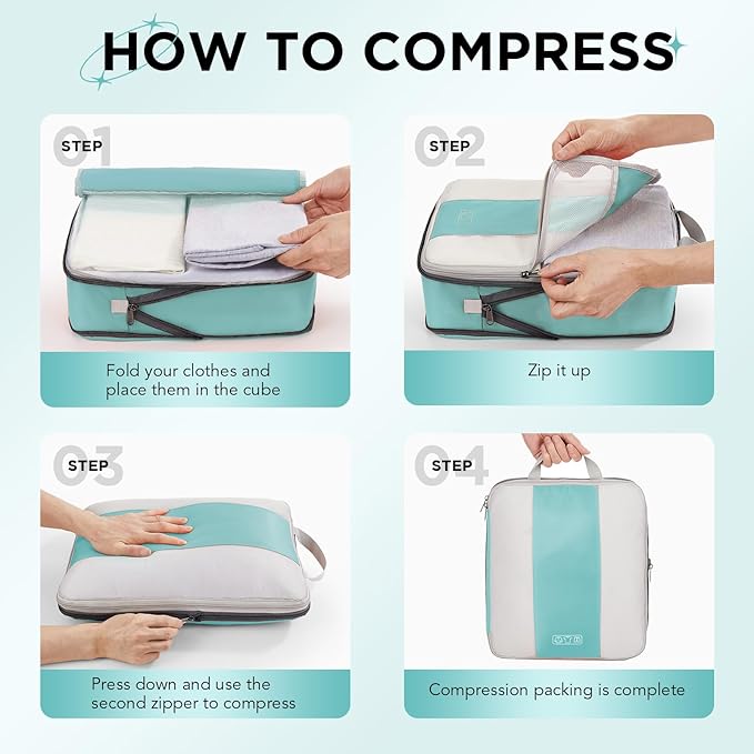 8 Set Compression Packing Cubes - Image 3
